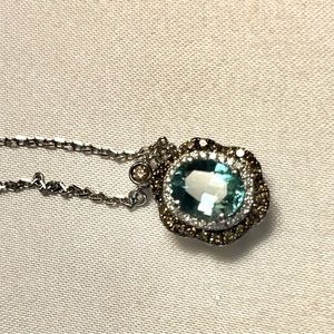 La Vian necklace real London blue topaz w/ white and chocolate diamonds! $3200